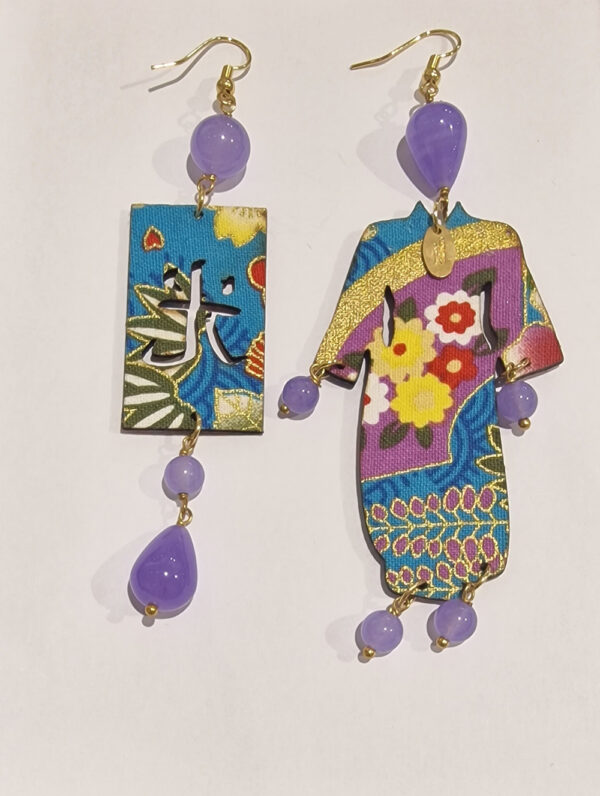 Orecchini Kimono Seta maxi viola